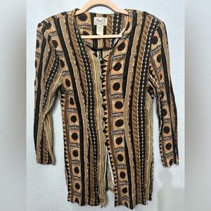 Vintage Sz 10 Tribal Print Button-Up Cardigan
